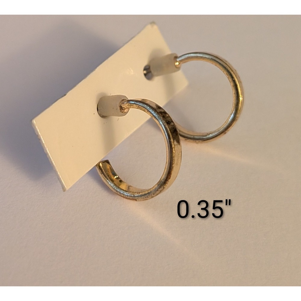 Gold Small Hoop Earrings Minimalist Dainty 0.35 Inch Huggie Style Jewelry